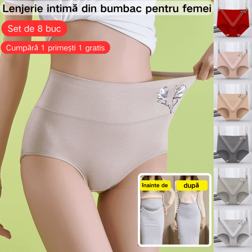【8 buc】Chiloți din bumbac fără cusături, antibacterieni【40-85 kg】