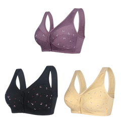 ✨【Cumpără 1 primești 2 gratis】💞[40-105kg]Sutien elegant din bumbac cu nasturi în față pentru femei de vârstă mijlocie🎉49% REDUCERE