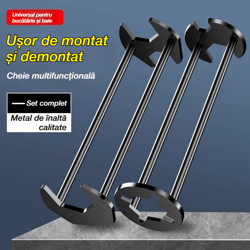 🔥【Cumpărați 1 obțineți 1 gratuit】Cheie multifuncțională pentru chiuvetă, cheie universală pentru țevi de apă, instrument de instalare și reparare a chiuvetei și robinetelor de baie
