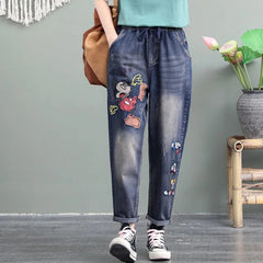 🔥【S-5XL】Blugi de dama la moda cu talie elastica, la moda si comozi, multe marimi disponibile