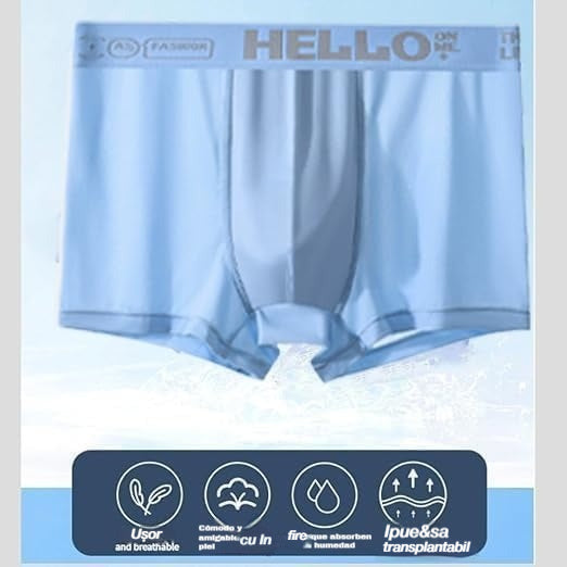 🧊【Cumpărați 3 obțineți 3 gratuit】Boxer subțire și respirabil din mătase glacială pentru bărbați, bestseller de vară
