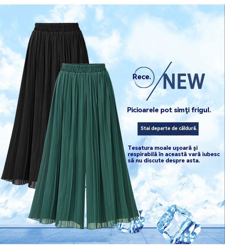 💖【M-6XL】Pantaloni decupați casual, plisați, cu picioare largi