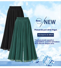 💖【M-6XL】Pantaloni decupați casual, plisați, cu picioare largi